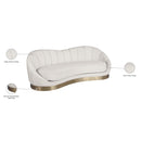 Meridian Shelly Cream Velvet Sofa IMAGE 9