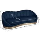 Meridian Shelly Navy Velvet Sofa IMAGE 8