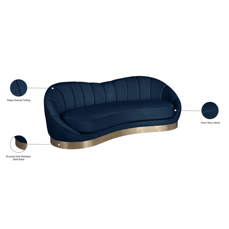 Meridian Shelly Navy Velvet Sofa IMAGE 9