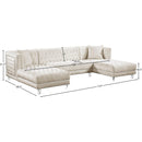 Meridian Moda Cream Velvet 3 pc Sectional IMAGE 6