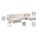 Meridian Moda Cream Velvet 3 pc Sectional IMAGE 7