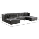 Meridian Moda Grey Velvet 3 pc Sectional IMAGE 6