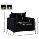 Meridian Naomi Black Velvet Chair IMAGE 7