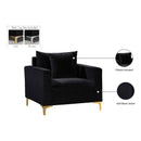 Meridian Naomi Black Velvet Chair IMAGE 8