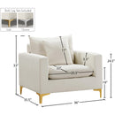 Meridian Naomi Cream Velvet Chair IMAGE 11