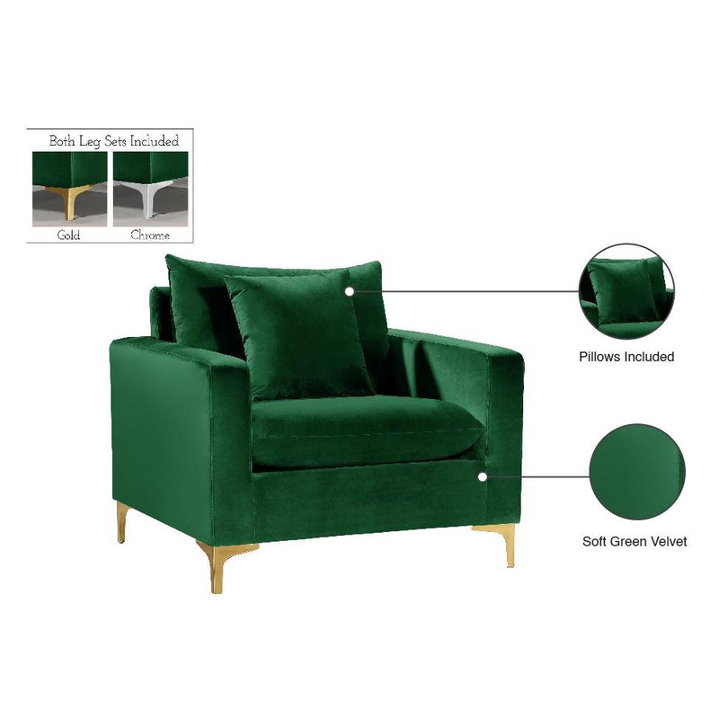 Meridian Naomi Green Velvet Chair IMAGE 8