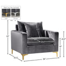 Meridian Naomi Grey Velvet Chair IMAGE 7