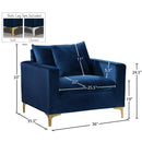 Meridian Naomi Navy Velvet Chair IMAGE 7