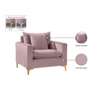 Meridian Naomi Pink Velvet Chair IMAGE 8