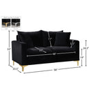 Meridian Naomi Black Velvet Loveseat IMAGE 7