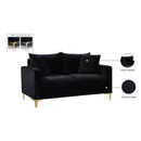 Meridian Naomi Black Velvet Loveseat IMAGE 8