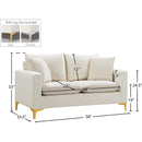 Meridian Naomi Cream Velvet Loveseat IMAGE 16