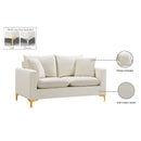 Meridian Naomi Cream Velvet Loveseat IMAGE 17