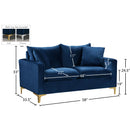 Meridian Naomi Navy Velvet Loveseat IMAGE 7