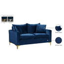 Meridian Naomi Navy Velvet Loveseat IMAGE 8