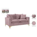 Meridian Naomi Pink Velvet Loveseat IMAGE 8