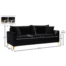 Meridian Naomi Black Velvet Sofa IMAGE 8