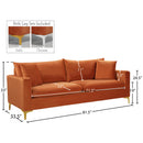 Meridian Naomi Cognac Velvet Sofa IMAGE 13