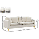 Meridian Naomi Cream Velvet Sofa IMAGE 16
