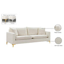 Meridian Naomi Cream Velvet Sofa IMAGE 17