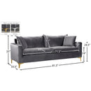 Meridian Naomi Grey Velvet Sofa IMAGE 8