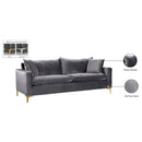 Meridian Naomi Grey Velvet Sofa IMAGE 9
