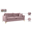 Meridian Naomi Pink Velvet Sofa IMAGE 9