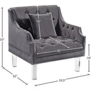 Meridian Roxy Grey Velvet Chair IMAGE 4