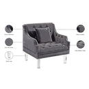 Meridian Roxy Grey Velvet Chair IMAGE 5