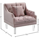 Meridian Roxy Pink Velvet Chair IMAGE 4
