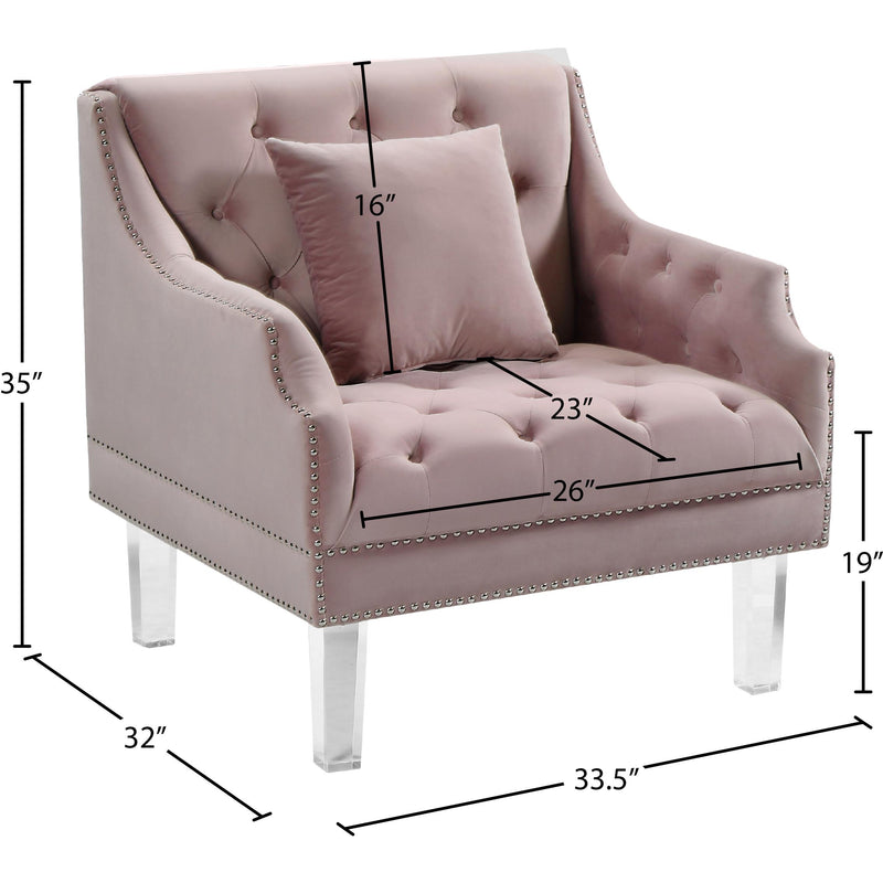 Meridian Roxy Pink Velvet Chair IMAGE 4