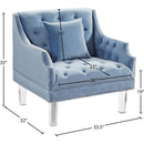 Meridian Roxy Sky Blue Velvet Chair IMAGE 4