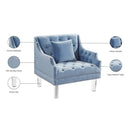 Meridian Roxy Sky Blue Velvet Chair IMAGE 5