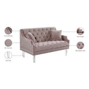 Meridian Roxy Pink Velvet Loveseat IMAGE 5