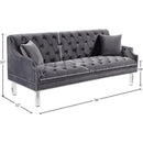 Meridian Roxy Grey Velvet Sofa IMAGE 5