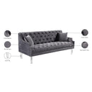 Meridian Roxy Grey Velvet Sofa IMAGE 6
