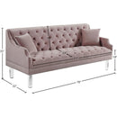 Meridian Roxy Pink Velvet Sofa IMAGE 5