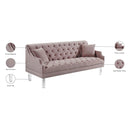 Meridian Roxy Pink Velvet Sofa IMAGE 6
