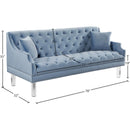 Meridian Roxy Sky Blue Velvet Sofa IMAGE 5
