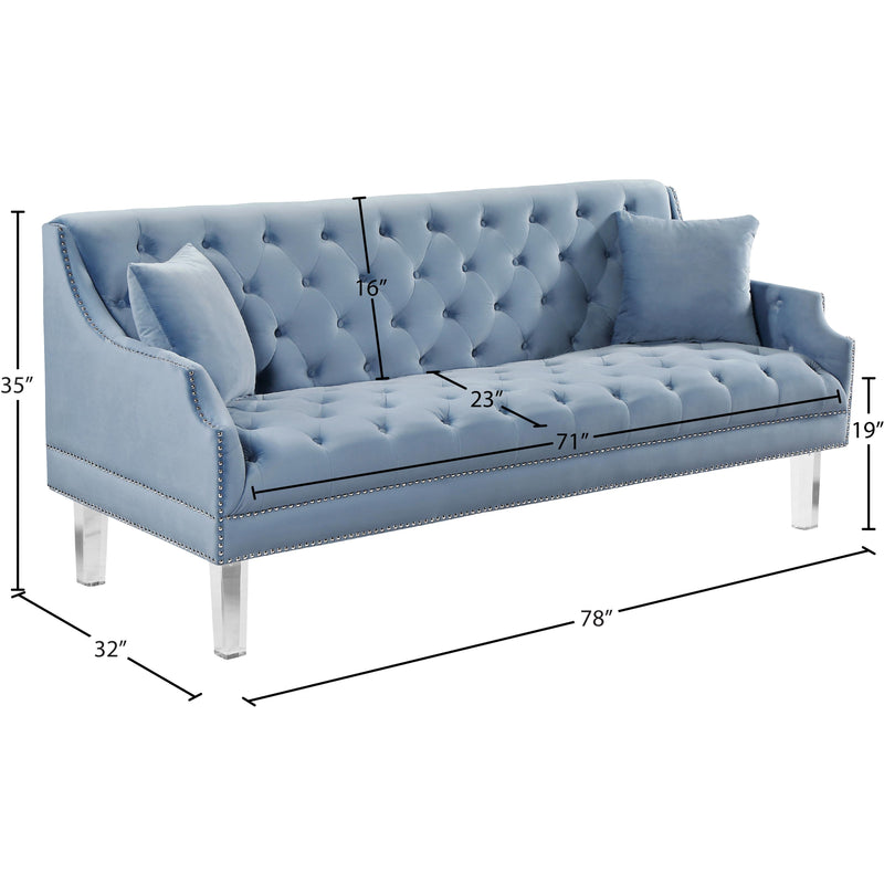 Meridian Roxy Sky Blue Velvet Sofa IMAGE 5