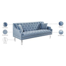 Meridian Roxy Sky Blue Velvet Sofa IMAGE 6