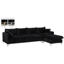 Meridian Naomi Black Velvet 2 pc Reversible Sectional IMAGE 10