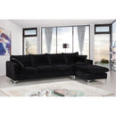 Meridian Naomi Black Velvet 2 pc Reversible Sectional IMAGE 12