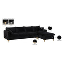 Meridian Naomi Black Velvet 2 pc Reversible Sectional IMAGE 18