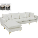 Meridian Naomi Cream Velvet 2 pc Reversible Sectional IMAGE 17