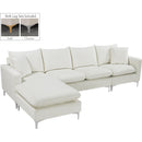 Meridian Naomi Cream Velvet 2 pc Reversible Sectional IMAGE 18