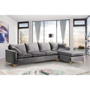 Meridian Naomi Grey Velvet 2 pc Reversible Sectional IMAGE 11