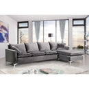Meridian Naomi Grey Velvet 2 pc Reversible Sectional IMAGE 12
