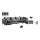 Meridian Naomi Grey Velvet 2 pc Reversible Sectional IMAGE 20