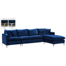 Meridian Naomi Navy Velvet 2 pc Reversible Sectional IMAGE 10
